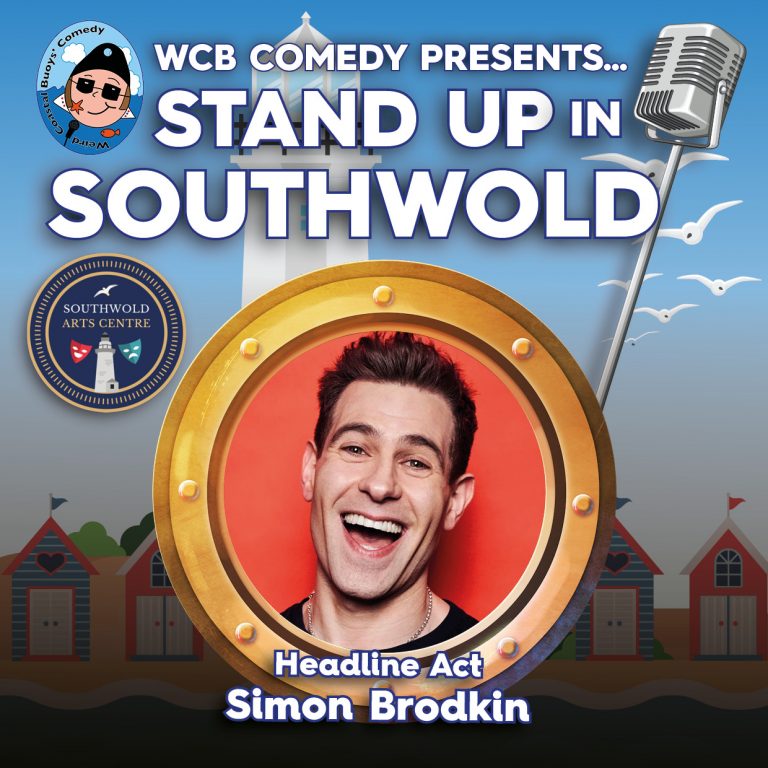 Poster for WCB Comedy Southwold Square Website Version May 2025 Website Version