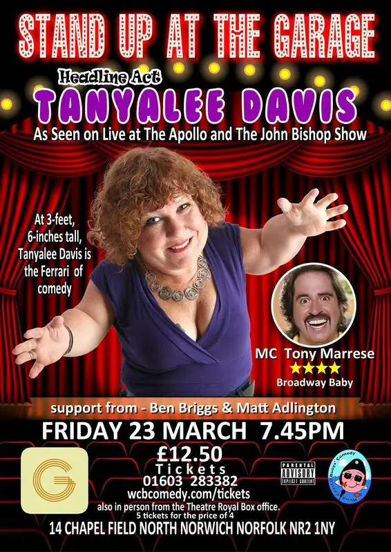 WCB Comedy event poster featuring Tanyalee Davis